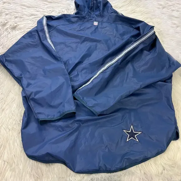 Vintage 90's Nike Men's L Dallas Cowboys Waterproof Parka Jacket Fleece Hood